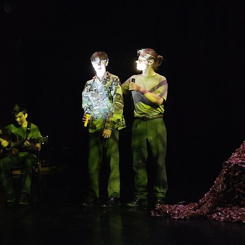 Senior Drama students perform their Henry V scene at the University of Otago's Lunchtime Theatre programme, at Allen Hall Theatre.