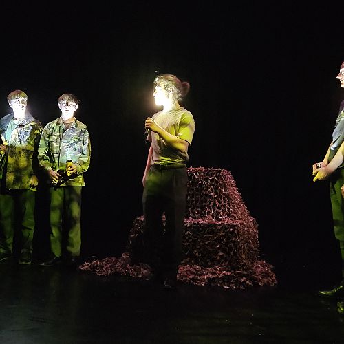 Senior Drama students perform their Henry V scene at the University of Otago's Lunchtime Theatre programme, at Allen Hall Theatre.