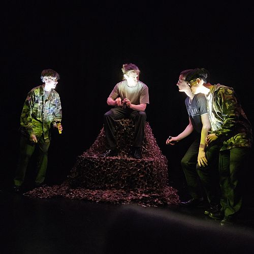 Senior Drama students perform their Henry V scene at the University of Otago's Lunchtime Theatre programme, at Allen Hall Theatre.