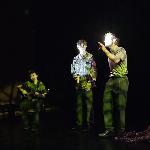 Senior Drama students perform their Henry V scene at the University of Otago's Lunchtime Theatre programme, at Allen Hall Theatre.