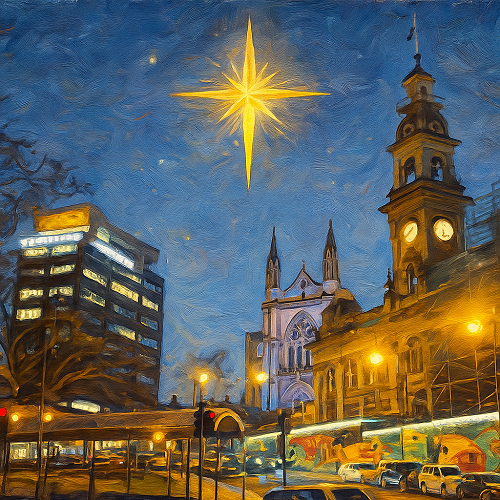 Christmas Star over St Paul's Cathedral