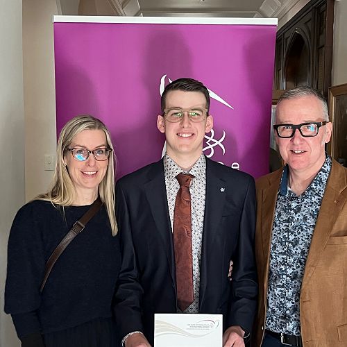 Andrea and Michael, proud parents of Ryan Hamilton receiving his Gold Award.