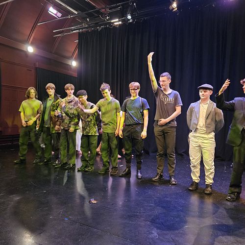 Senior Drama students perform their Henry V scene at the University of Otago's Lunchtime Theatre programme, at Allen Hall Theatre.