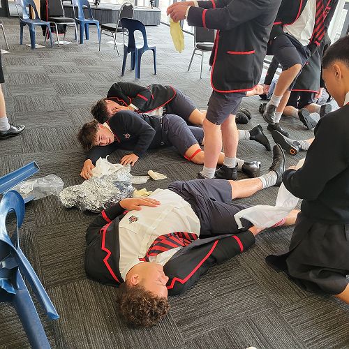 Gateway students run through real life scenarios on their First Aid course.