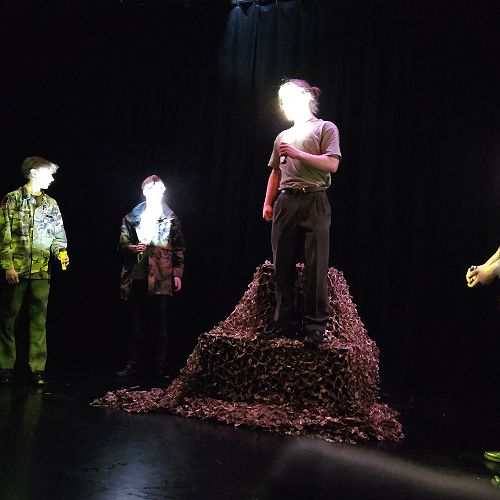 Senior Drama students perform their Henry V scene at the University of Otago's Lunchtime Theatre programme, at Allen Hall Theatre.