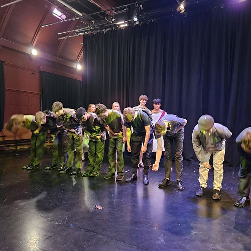 Senior Drama students perform their Henry V scene at the University of Otago's Lunchtime Theatre programme, at Allen Hall Theatre.