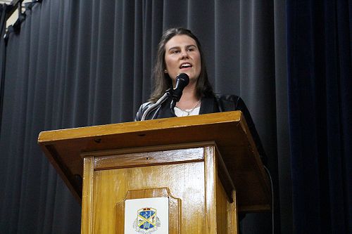 Guest Speaker Amy Hoogenboom, Former Student and Deputy Head, recently graduated from Massey University.