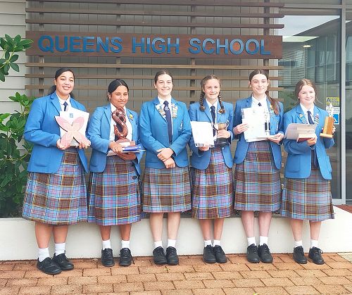 Year 10 Special Award winners with Head Girl Amberly Orr.