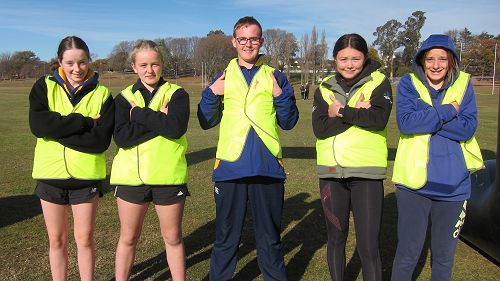Our wonderful team of helpers at the Aoraki SS Cross Country champs 2021