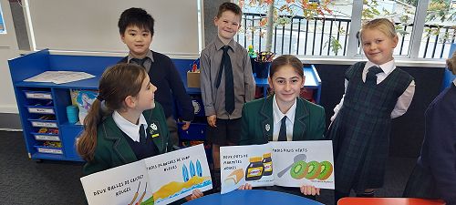 Year 9 class sharing their stories with Year 1-2 Students