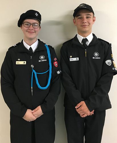 Sophie and Denver ready to go - the blue rope is in recognition of Sophie's title as Nelson/Marlborough District Cadet of the Year.