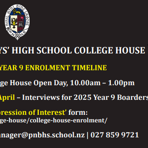 College House - 2025 Year 9 Enrolment Timeline