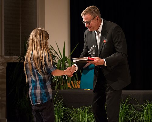 Liadan Dickie Year 10 Dux with Principal Mike Fowler