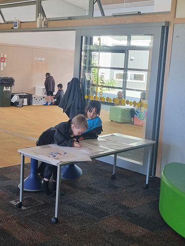 Creating our tree-riffic pictures about ourselves in Kōwhai