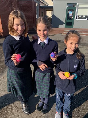 Eden Walker, Emily North and Ngara Stent with their finished product