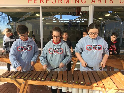 Lunchtime marimba band performance...