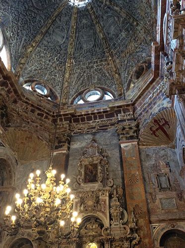 Day 26 Looking towards the carved dome in Santiago Cathedral