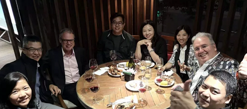 With friends at the gala dinner hosted by FLC. Attendees travelled from around China.
