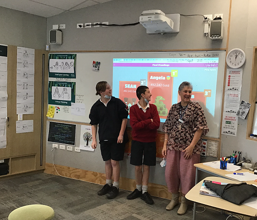 Choosing to participate in a class game.