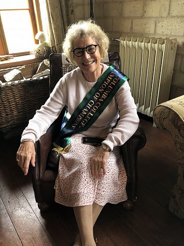Ms Riethmaier modelling her Columba Champion of Champions sash
