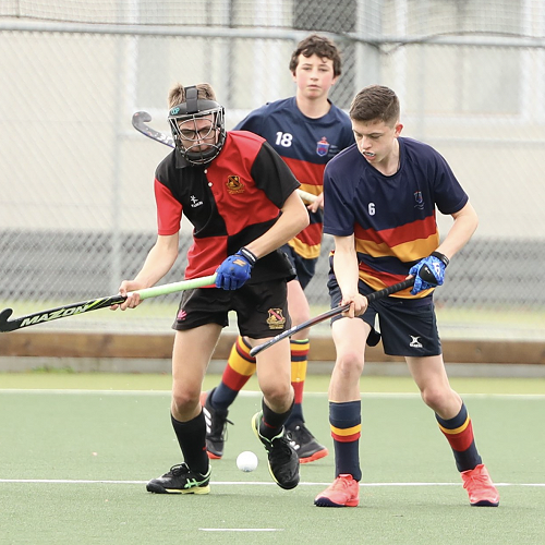 Dan O'Brien attacking a Penalty Corner