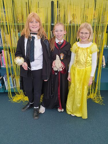 Students enjoying Fictional Character Dress Up Day