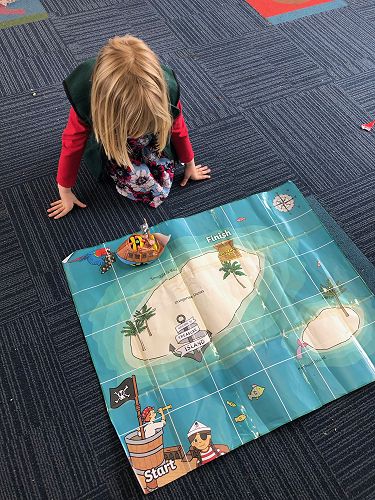 Mackenzie was using algorithms to navigate her pirate ship to Treasure Island.