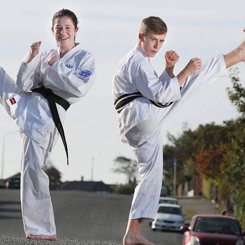 Matthew Shaw & his sister Samantha who have gained their black belts in Karate