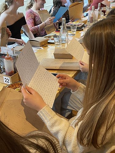 Gracie Young reading a letter to her Year 9 self