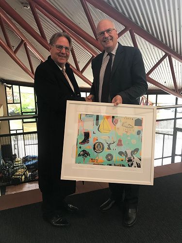 Collegian John Ormiston with Headmaster Grant Lander