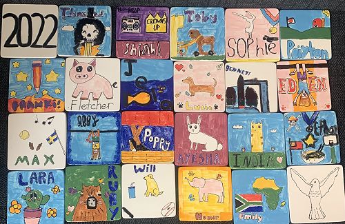 Our finished tiles.