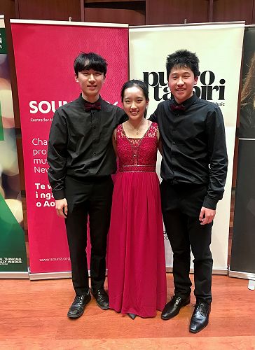 The Menotti Trio - Junghwan Choi(left), Audrey Guo and Matthew Chanwai