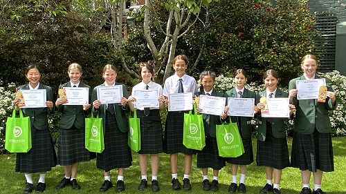 Year 8 Chinese calligraphy winners and excellent student