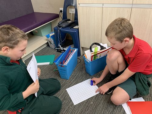 Alex and Ethan guiding Maui around the grid to collect flax.