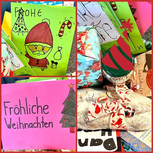 Christmas gifts and cards for Mr Moore. 