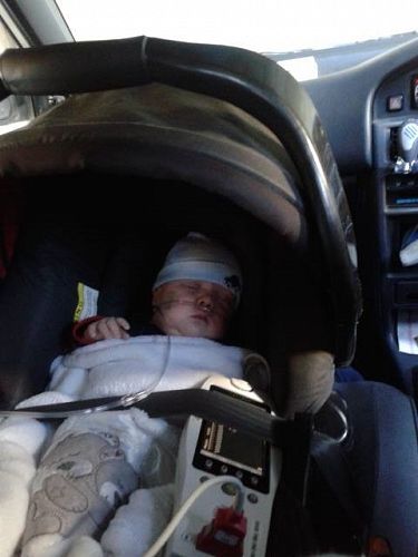 Nick finally coming home from hospital.  22 August