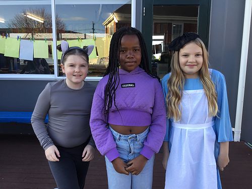 Students enjoying Fictional Character Dress Up Day