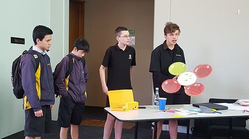 Presenting to the judges - Zain Robinson and Justin Howland