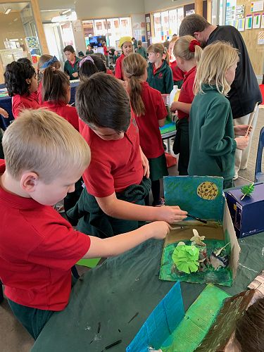 Zachri and Sam's diorama in the finishing stages.