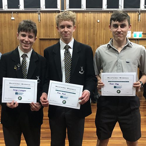 George O’Callaghan (left), Finn Hood and Fraser Clegg