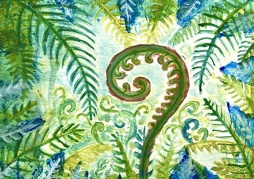NCEA Level3 Painting, Naomi, green fern
