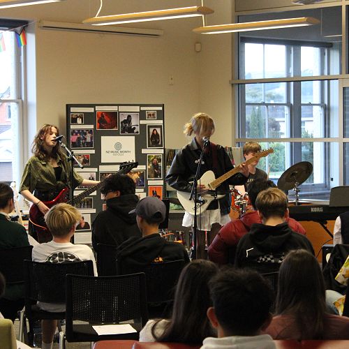 Columba band Eris performing at the Edgar Learning Centre
