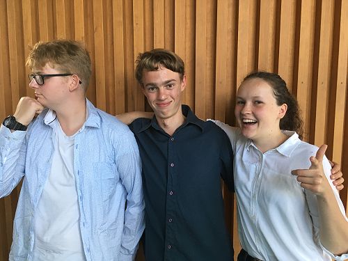 Cameron, Merlyn and April celebrate their hard-fought win.