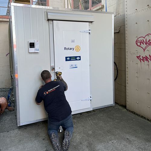 New cooler being installed