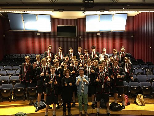 Senior students with Ms Sullivan and Byron Coll