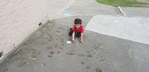 Chalk words and numbers