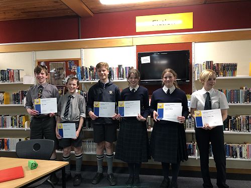 Junior Debating award recipients