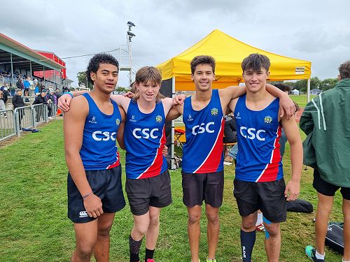 U16 Boys relay team of Junior, Charlie, Connor and Timata