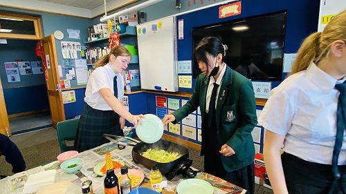 Year 10 Chinese class cooking noddles