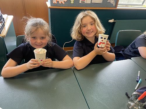 Years 0-3 with their creations.